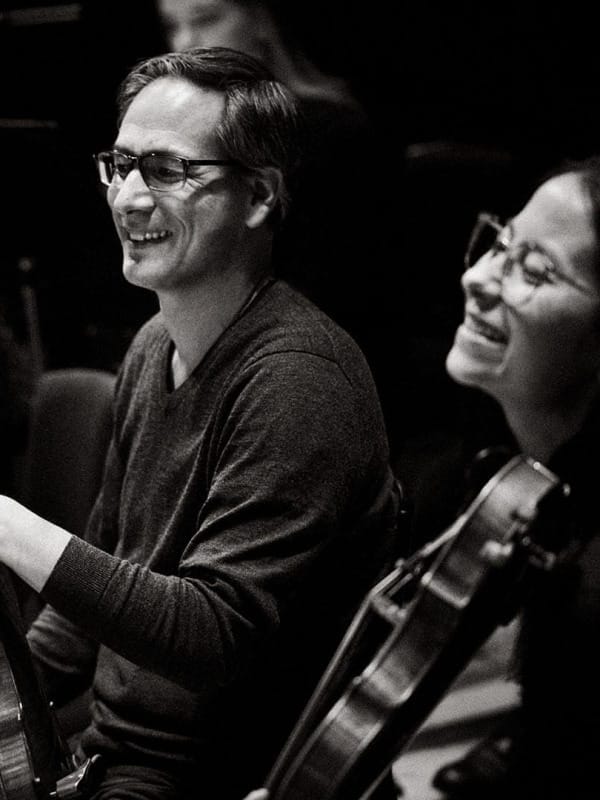 London Philharmonic Orchestra violinists Martin Höhmann and Cassi Hamilton