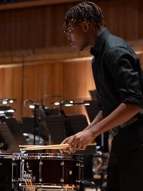 LPO Junior Artist playing percussion