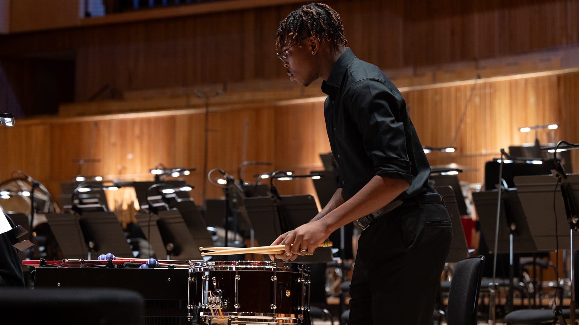 LPO Junior Artist playing percussion