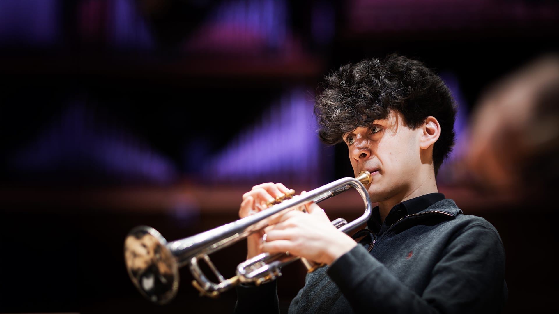 LPO Junior Artist playing the trumpet.